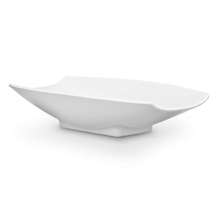 Bon Chef Melamine Curves Bowl - All White 21" X 12 1/8" X 4 1/4" 5 Qt (160 Oz) 53705White
